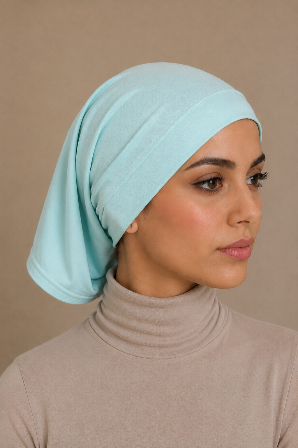 Lightweight Cotton Hijab Cap - Aqua