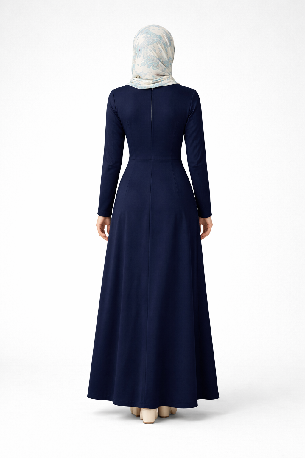 The Essential Ponte Pleated Maxi – Navy | Discreet Side Pockets