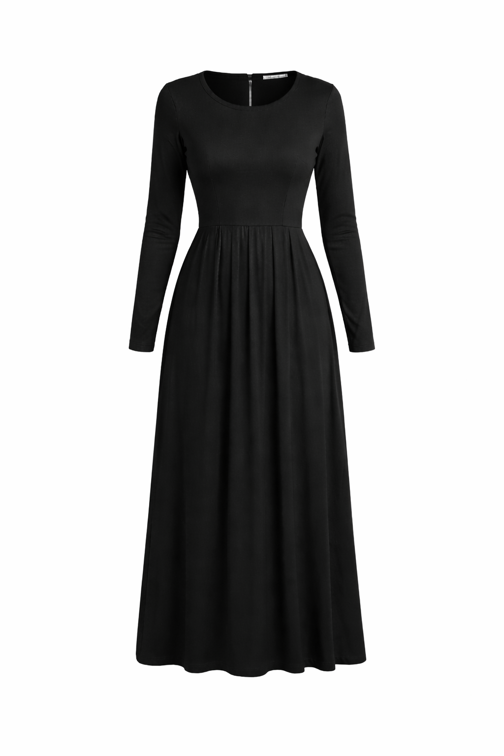 The Essential Ponte Pleated Maxi – Black | Discreet Side Pockets