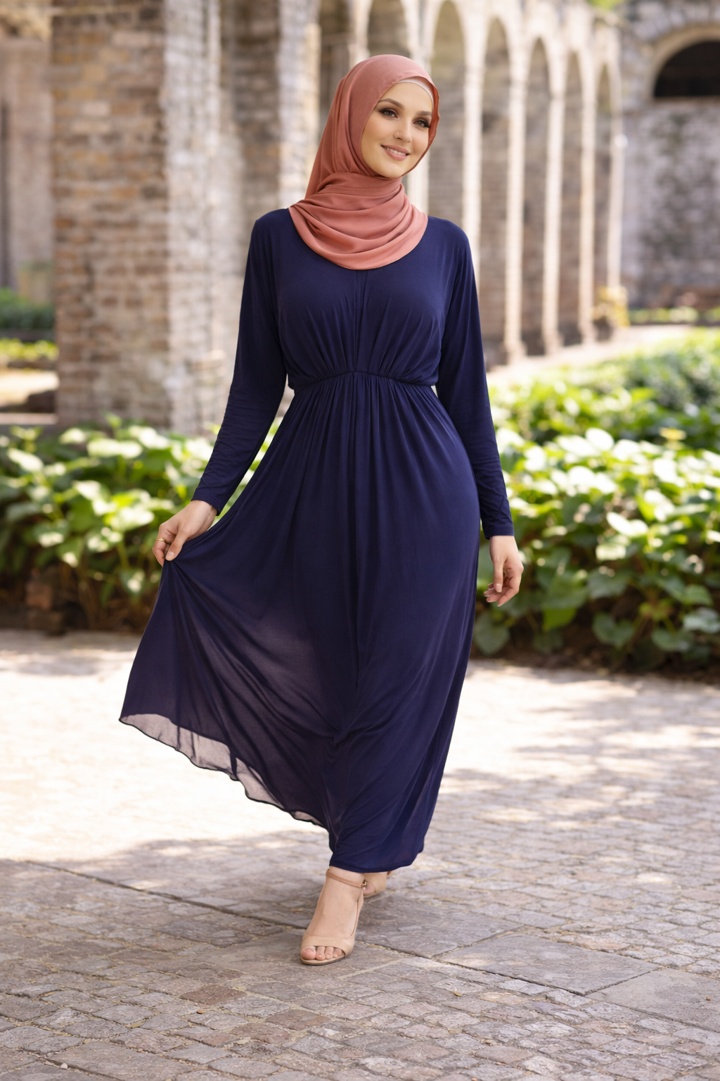 The Essential Ruched Maxi Dress – Navy