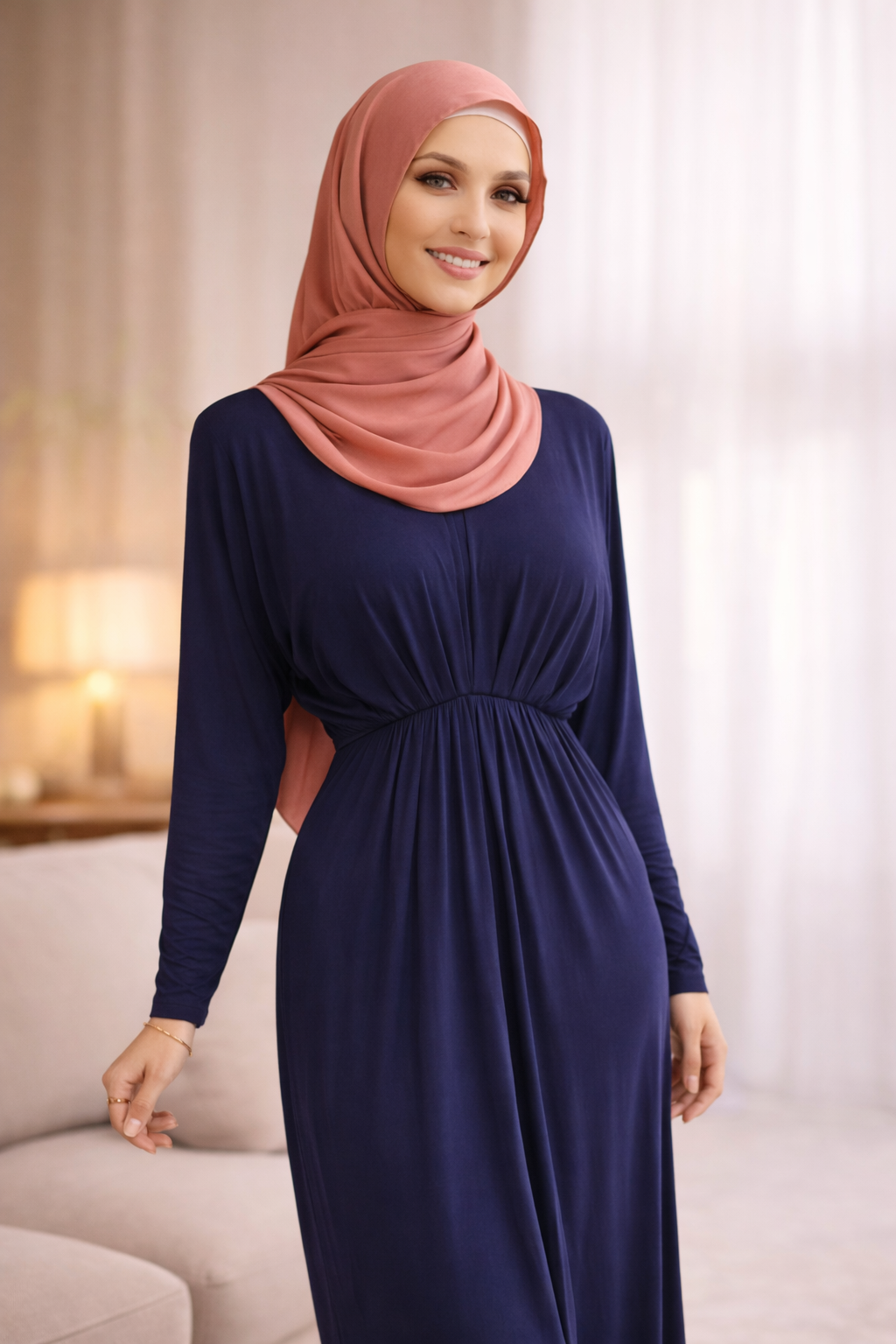 The Essential Ruched Maxi Dress – Navy