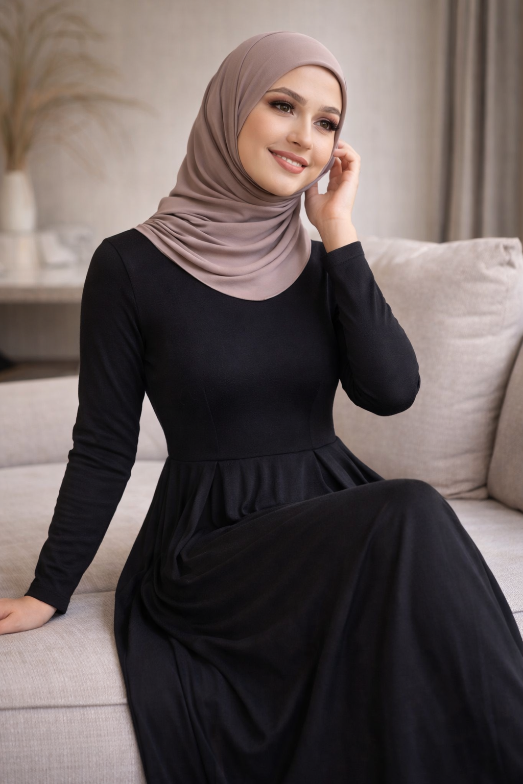 The Essential Ponte Pleated Maxi – Black | Discreet Side Pockets