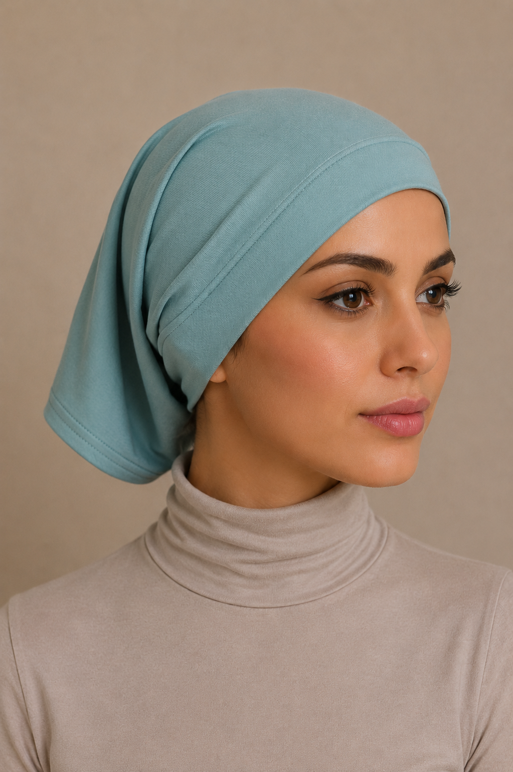Lightweight Cotton Hijab Cap - Turquoise