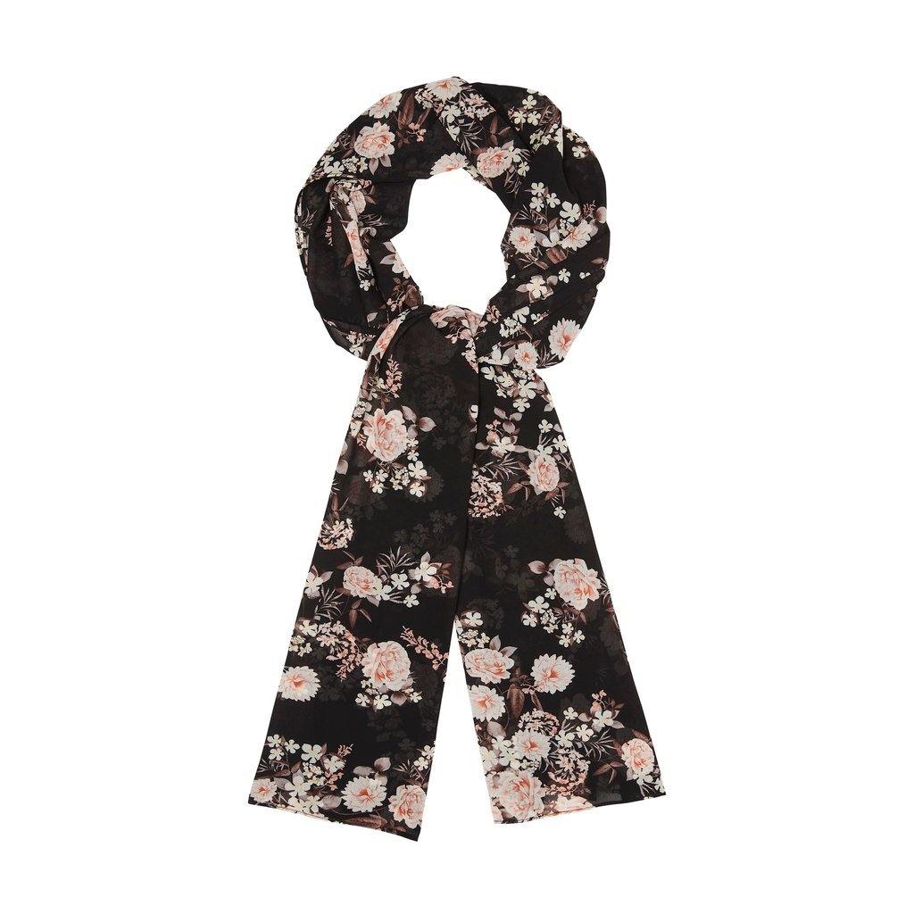 Black and Coral Floral Hijab - Divinity Collection