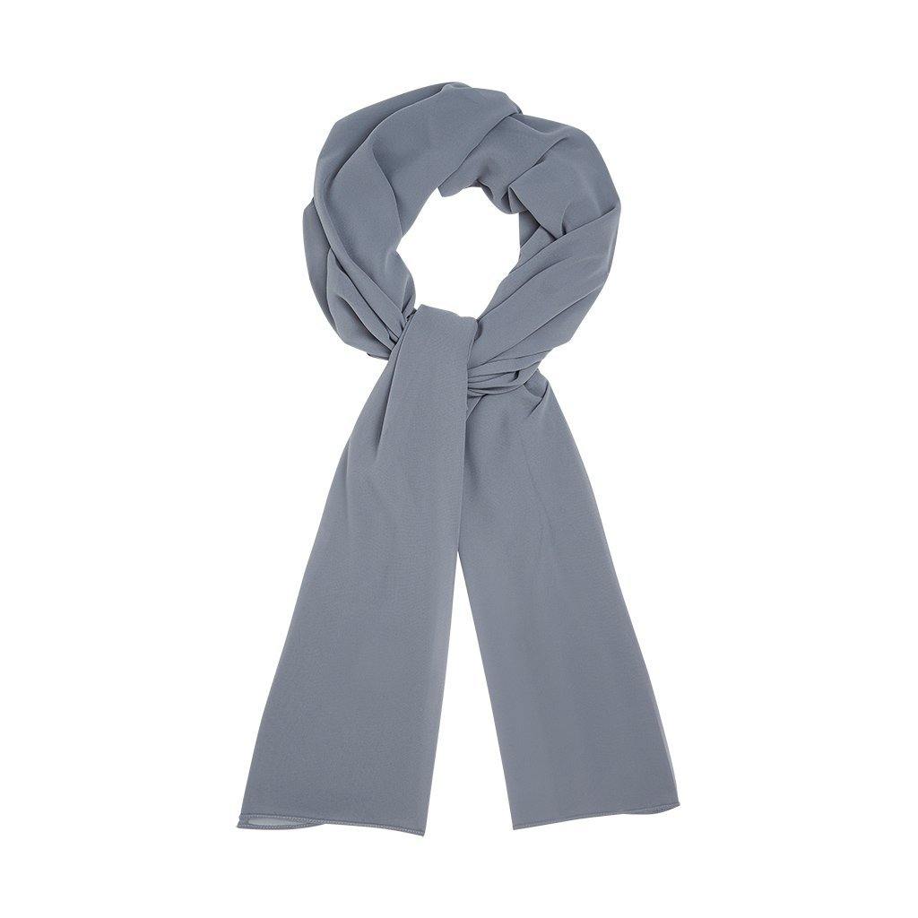 Blue Grey Plain Chiffon Hijab - Divinity Collection