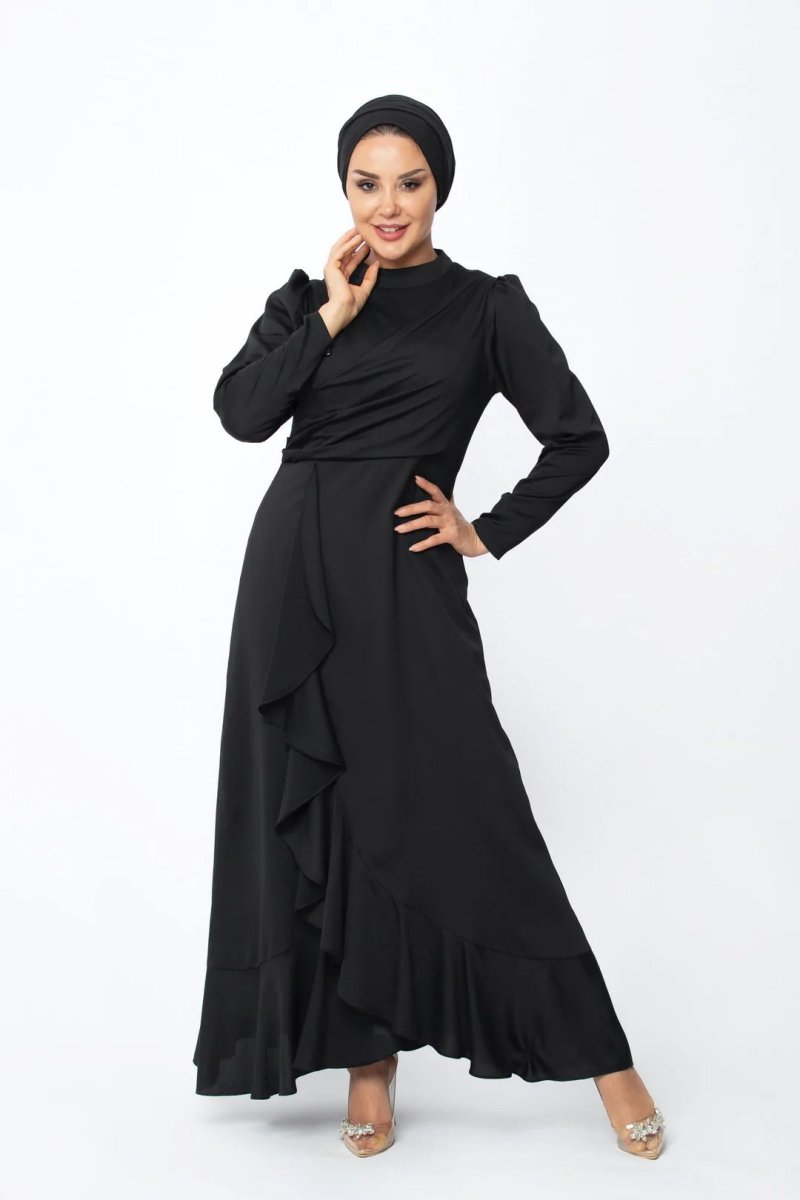 Cascading Black Dress - Divinity Collection