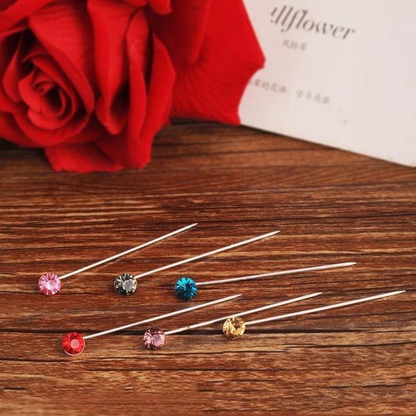 Crystal Hijab Pins - Multi Colour 6 pieces - Divinity Collection