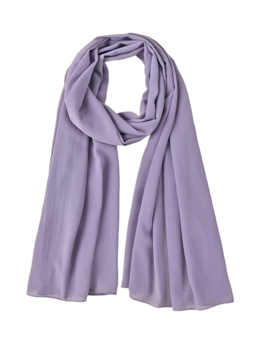 Dark Lavender Plain Chiffon Hijab - Divinity Collection