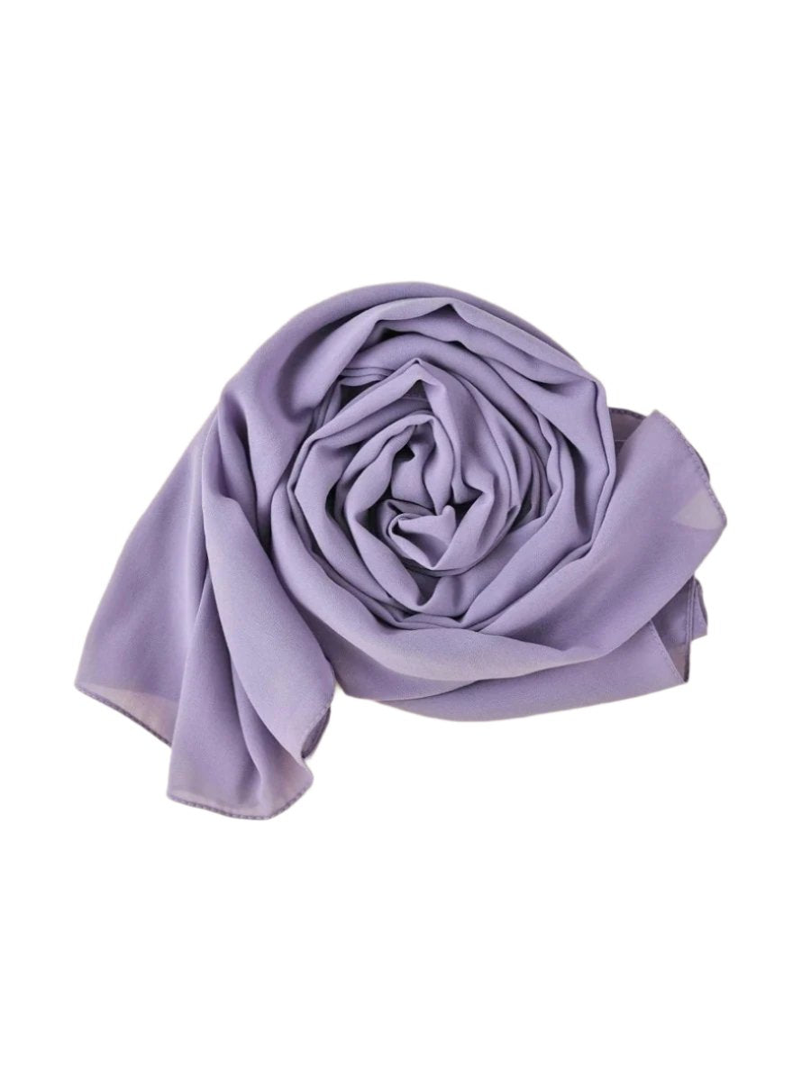Dark Lavender Plain Chiffon Hijab - Divinity Collection