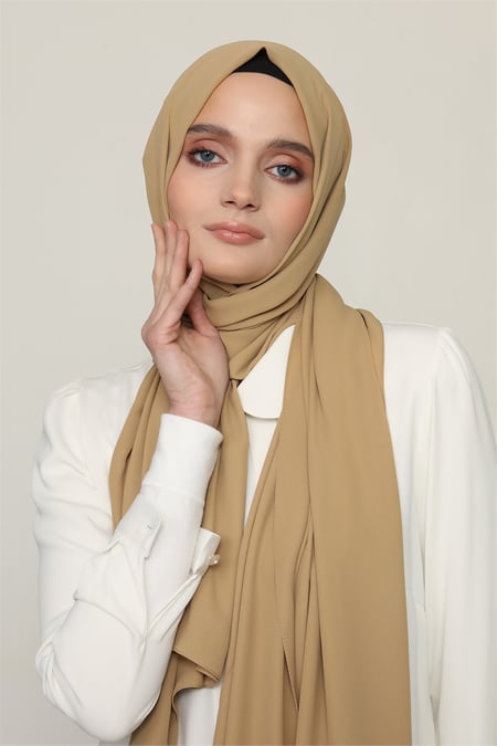 Hybrid Textured Chiffon Shawl - Gold - Divinity Collection