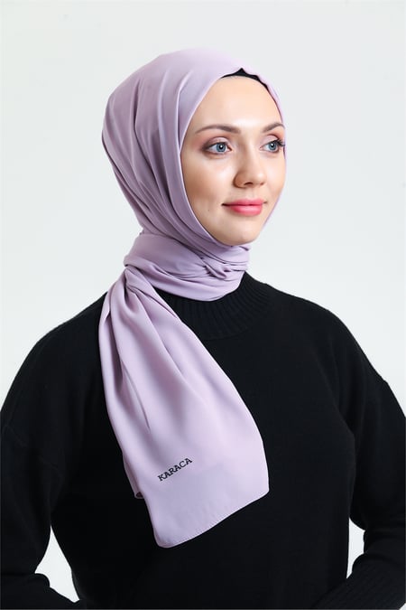 Hybrid Textured Chiffon Shawl - Light Lilac - Divinity Collection