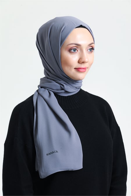 Hybrid Textured Chiffon Shawl - Smoke - Divinity Collection