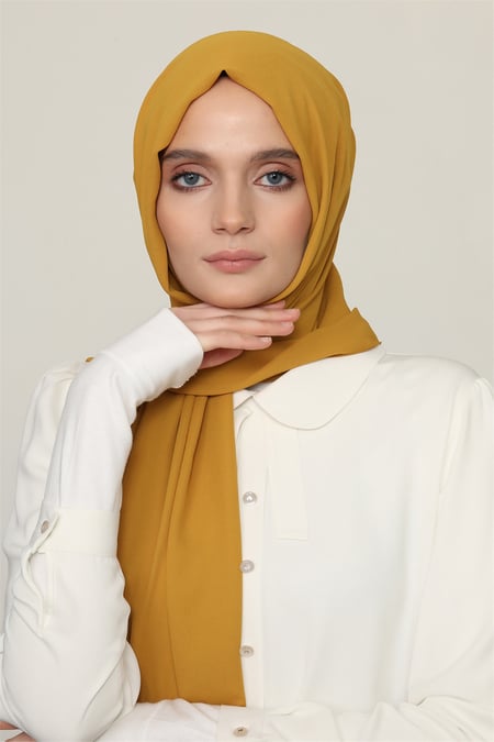 Hybrid Textured Chiffon Shawl - Yolk - Divinity Collection