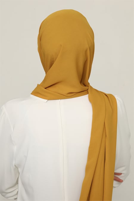 Hybrid Textured Chiffon Shawl - Yolk - Divinity Collection