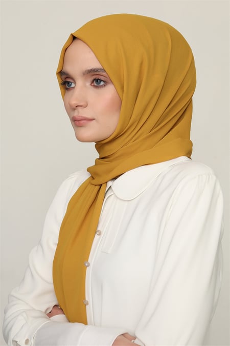 Hybrid Textured Chiffon Shawl - Yolk - Divinity Collection