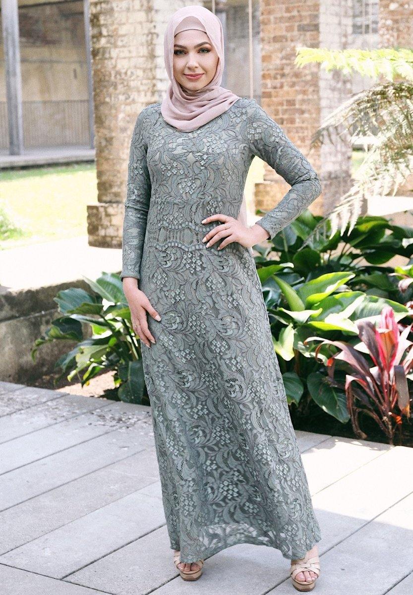 Khaki Lace Dress - Divinity Collection