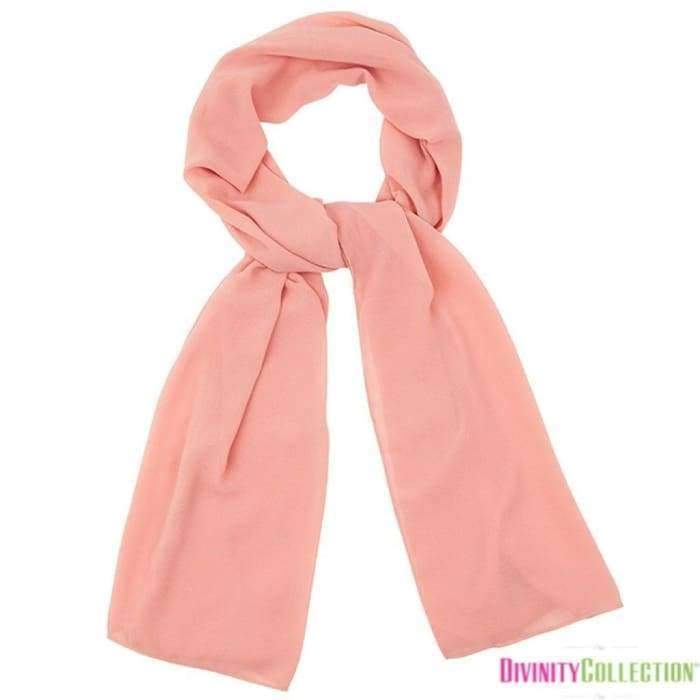 Plain Chiffon Soft Coral Hijab - Divinity Collection