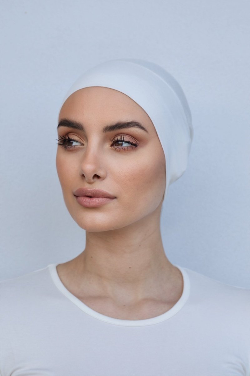 Premium Off White Cotton Hijab Cap - Divinity Collection