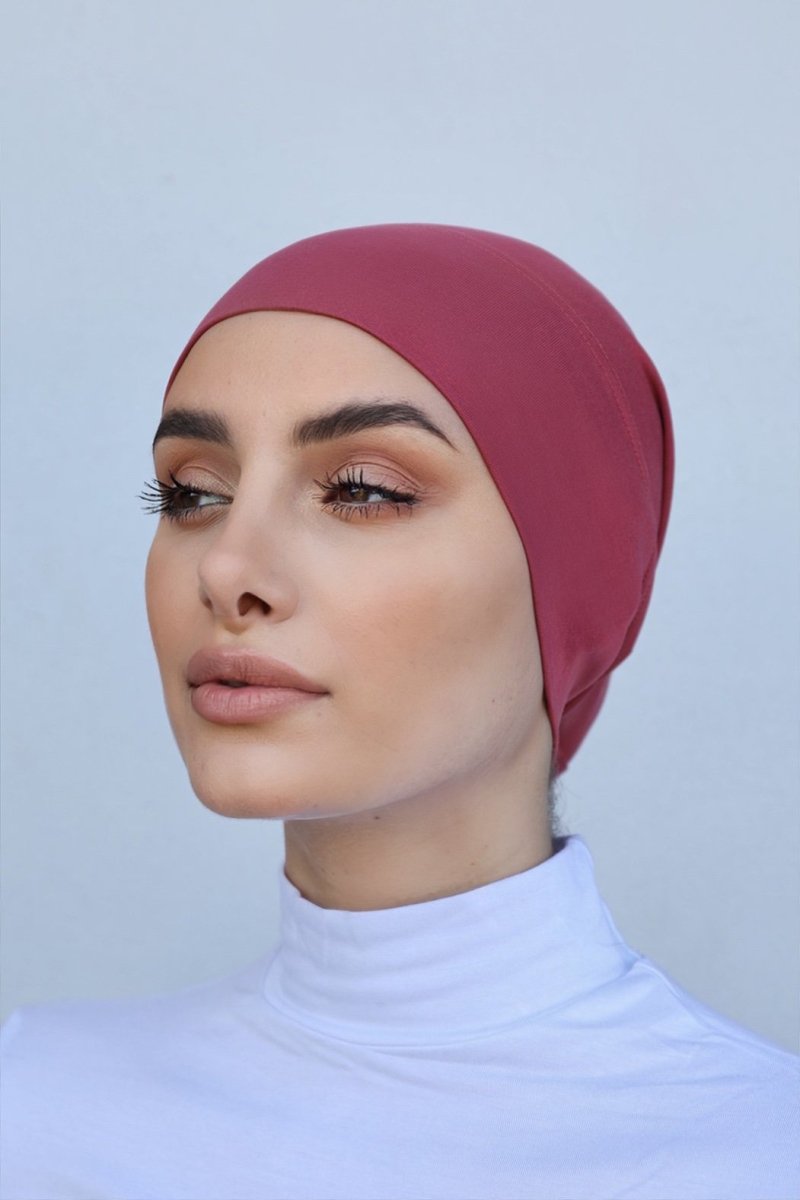 Premium Rose Pink Cotton Hijab Cap - Divinity Collection