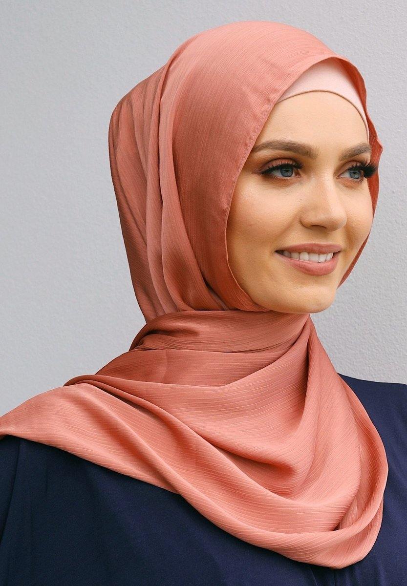 Salmon Satin Hijab - Divinity Collection