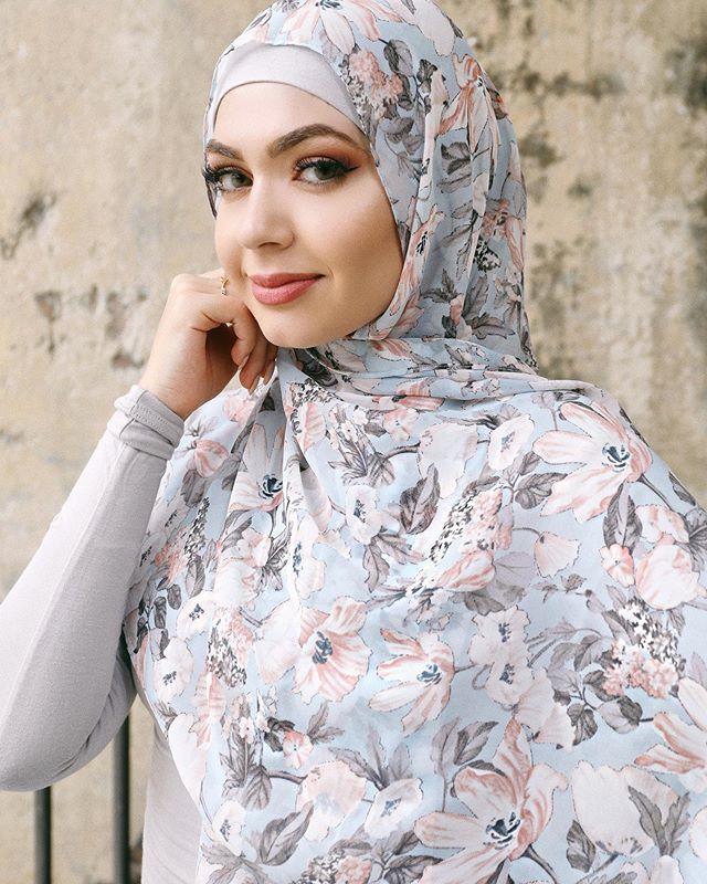 Divinity Summer Blue Chiffon Hijab... - Divinity Collection