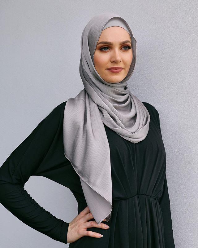 New | Silver Satin Hijab... - Divinity Collection