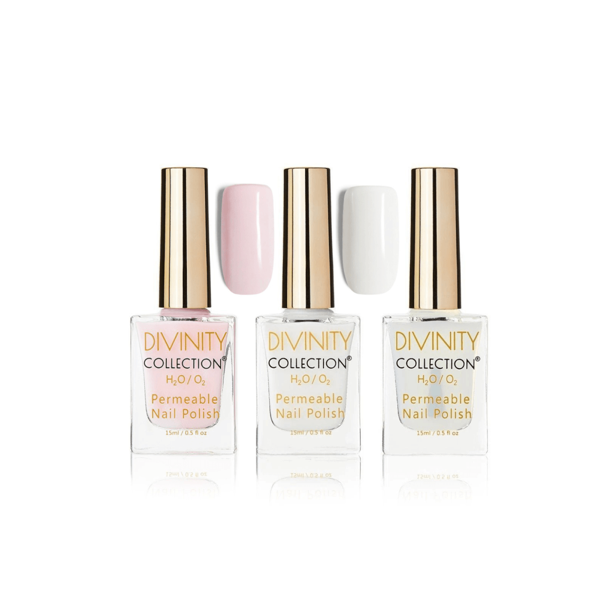 Lightest Pink French Manicure Bundle with Milky White and Top Coat – Divinity Collection