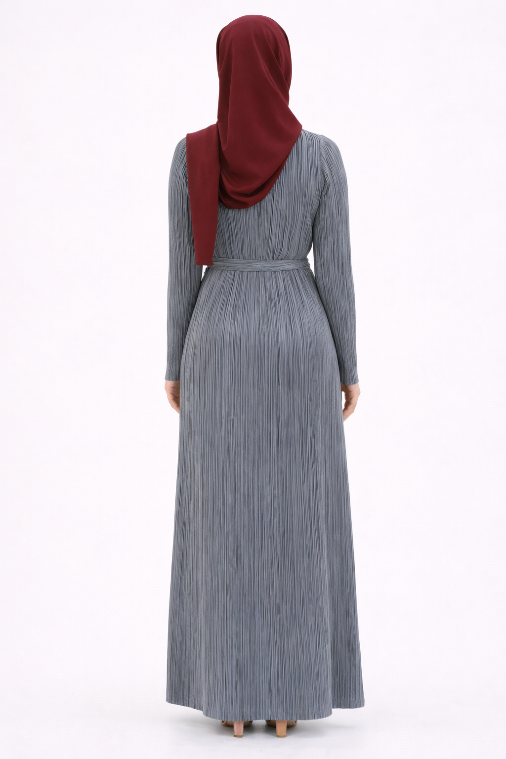 Luna Pleated Wrap Maxi – Silver Mist
