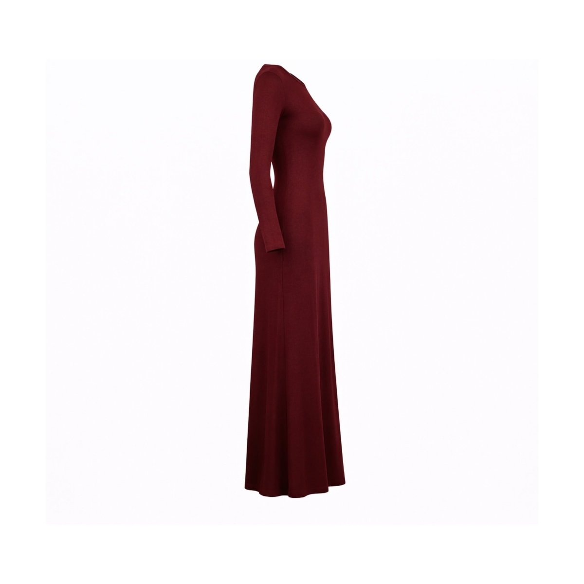 Body Dress Maxi Jersey New Modal Fabric - Maroon - Divinity Collection