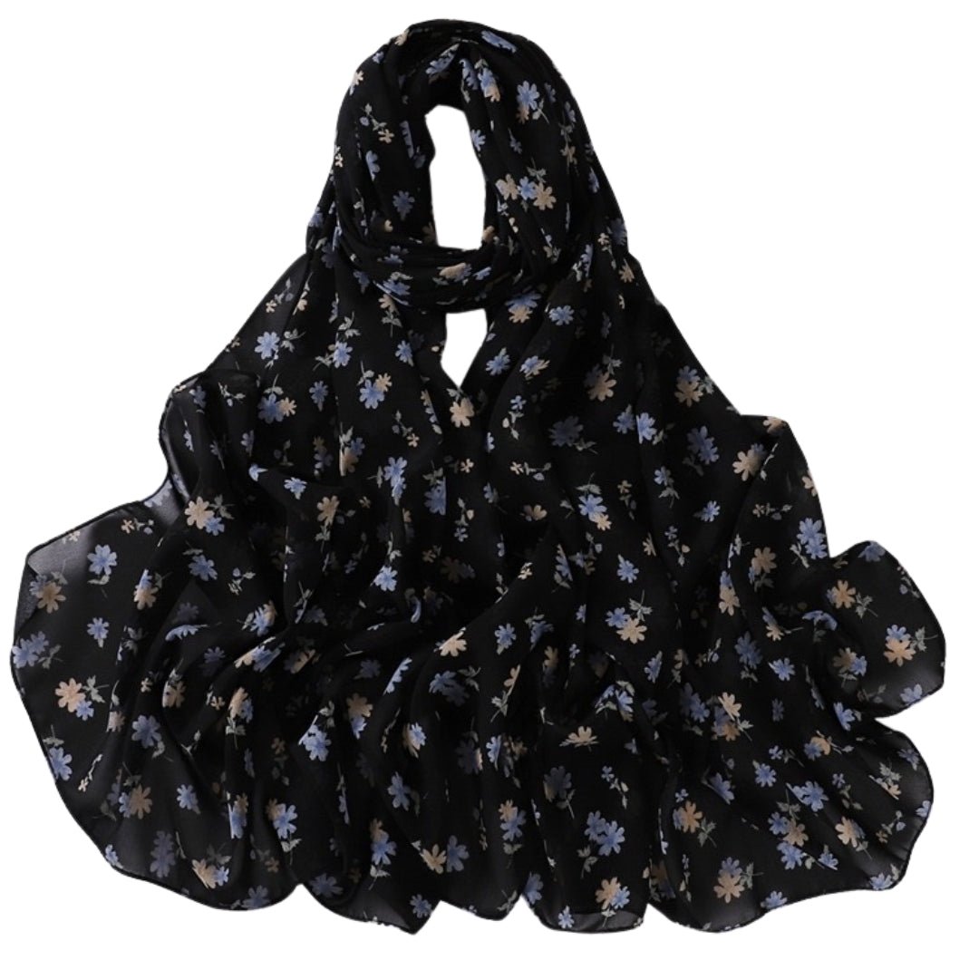 Ebony Blossom Floral Hijab - Divinity Collection