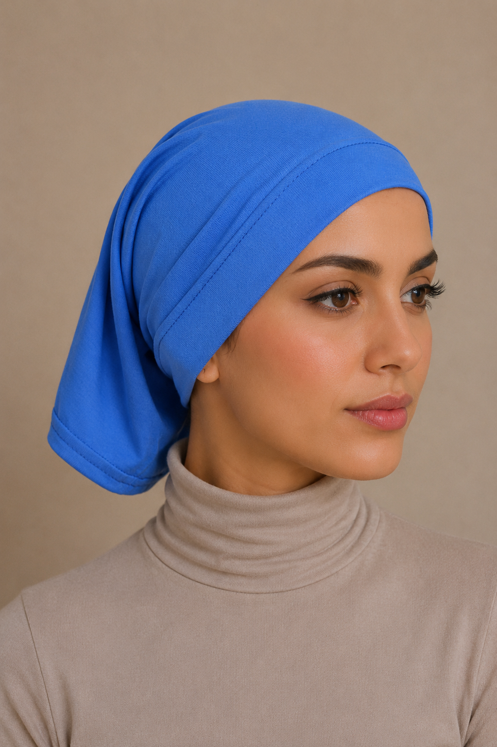 Lightweight Cotton Hijab Cap -Electric Blue