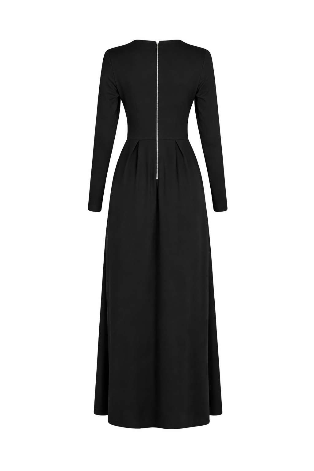 The Essential Ponte Pleated Maxi – Black | Discreet Side Pockets