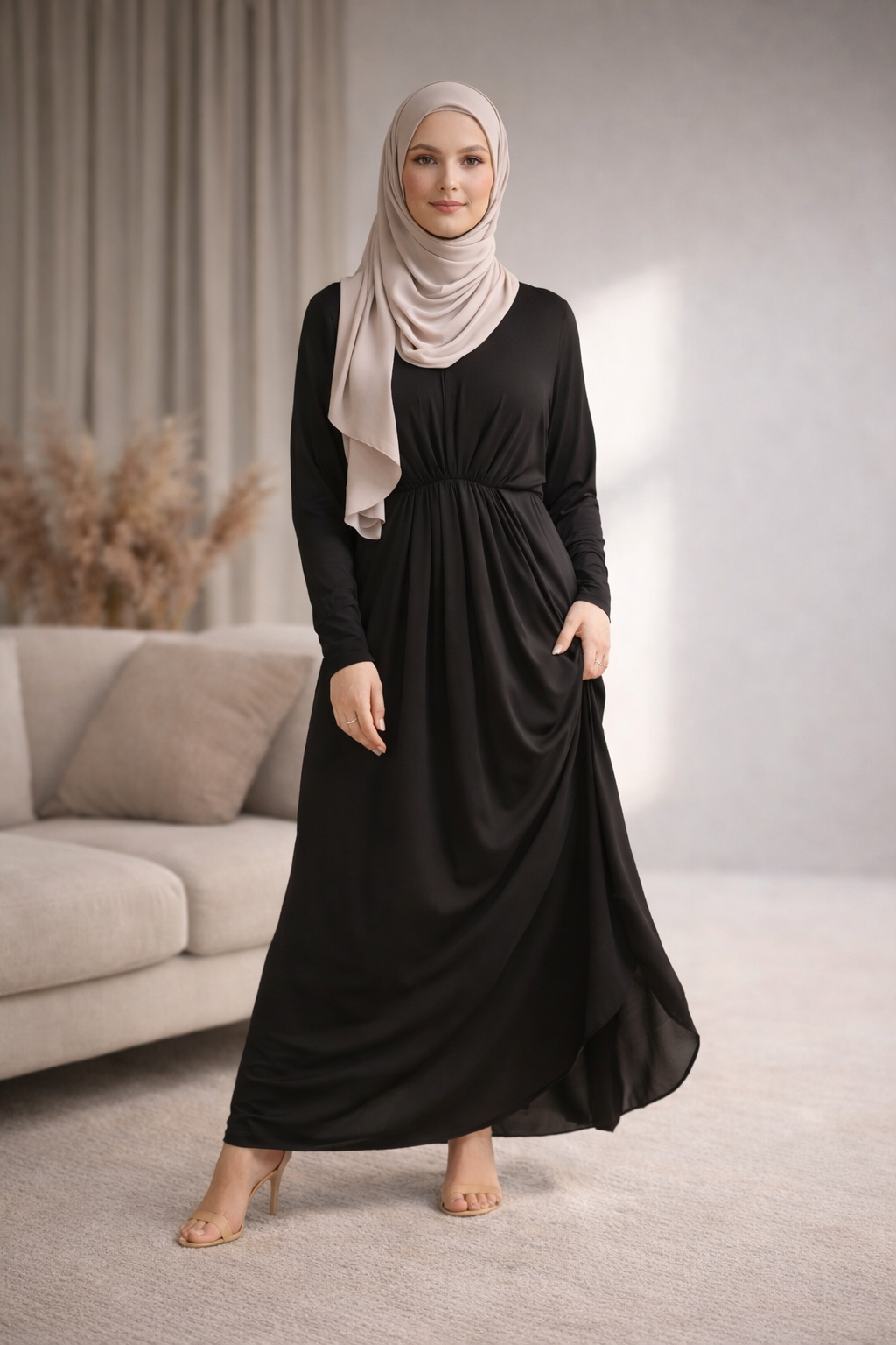 The Essential Ruched Maxi – Black