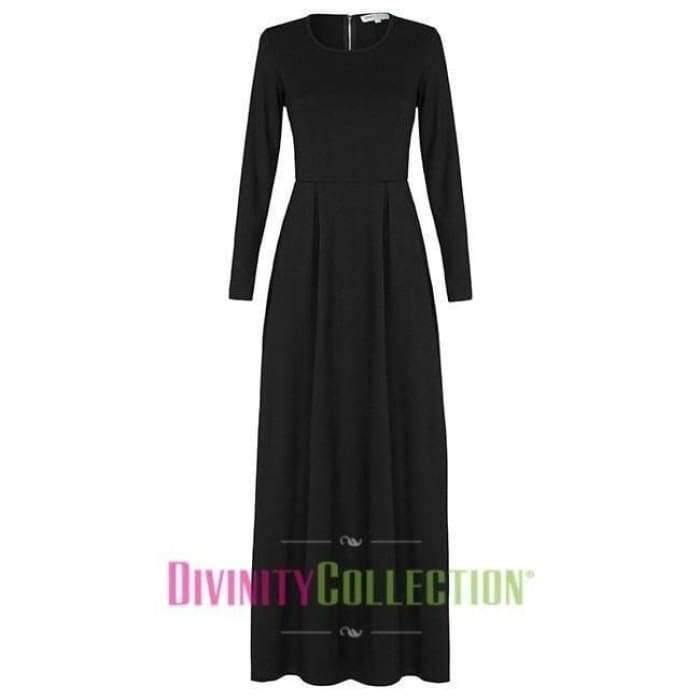 Ponte Pleated Dress - Black - Divinity Collection