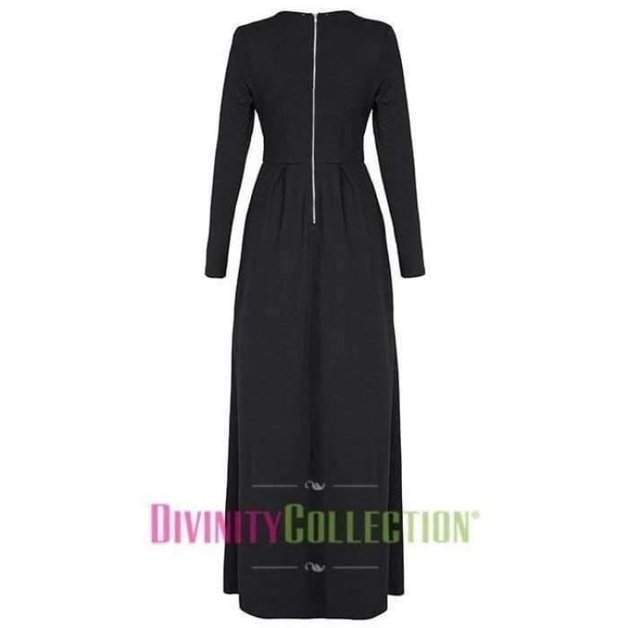 Ponte Pleated Dress - Black - Divinity Collection