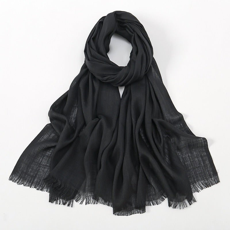 Premium Bamboo Cotton Hijab - Black - Divinity Collection