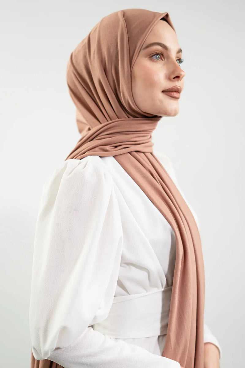 Premium Cotton Jersey Hijab - Latte - Divinity Collection