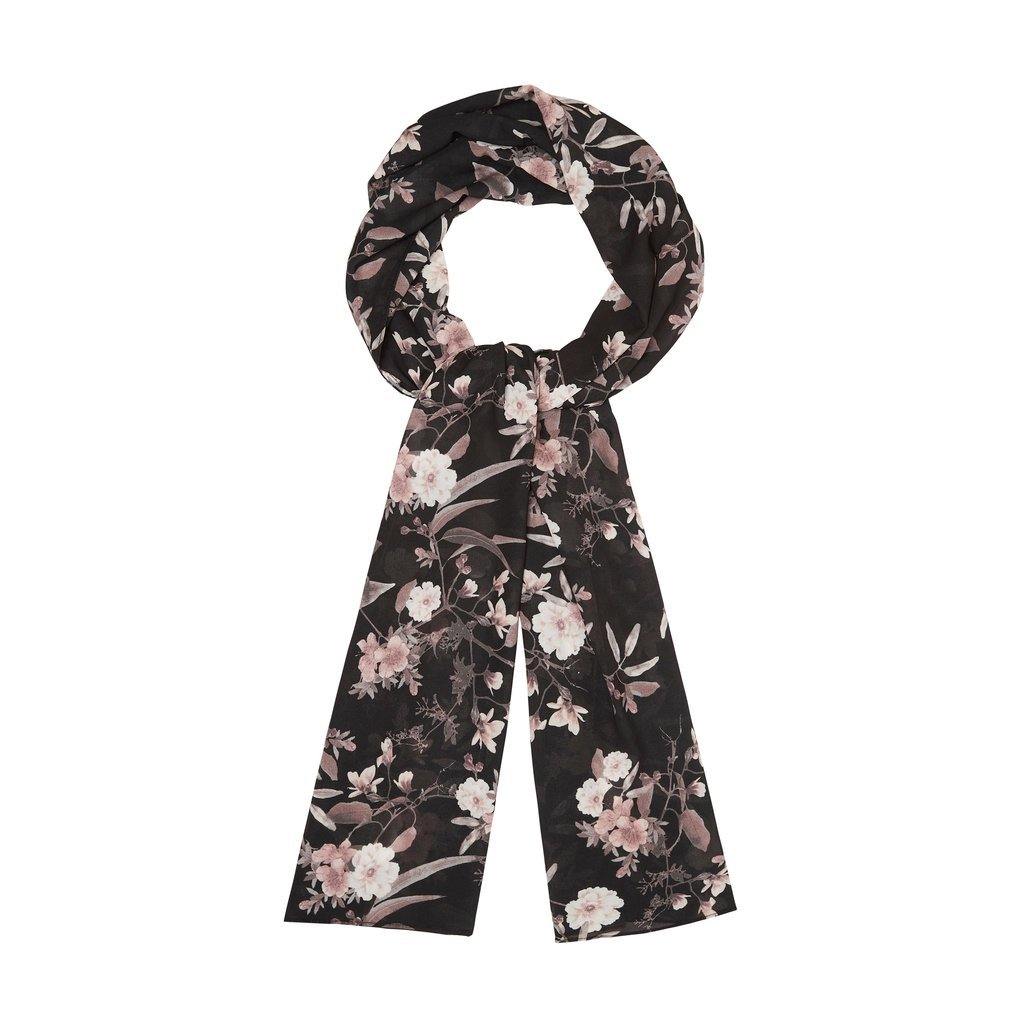 Black and Floral Pink Floral Hijab - Divinity Collection