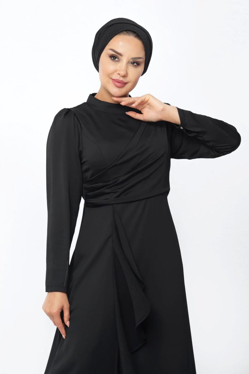 Cascading Black Dress - Divinity Collection