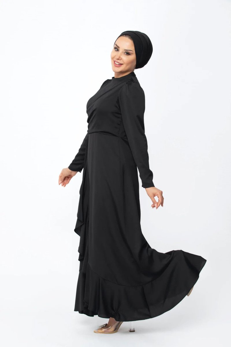 Cascading Black Dress - Divinity Collection