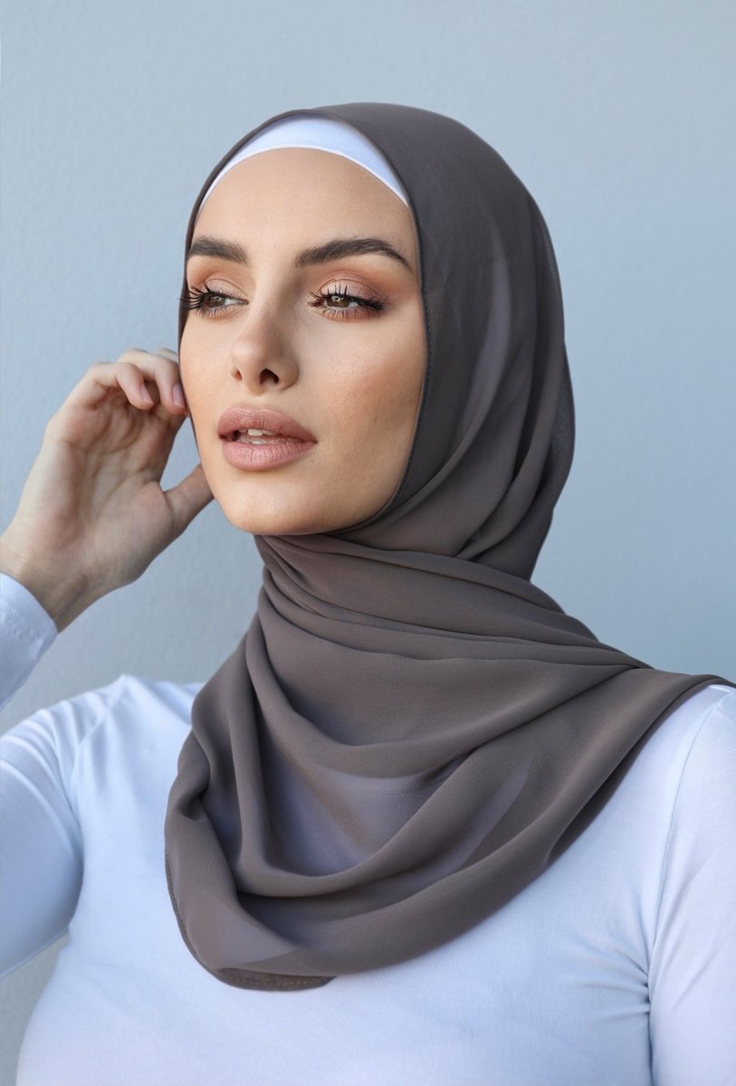 Cocoa Plain Chiffon Hijab - Divinity Collection