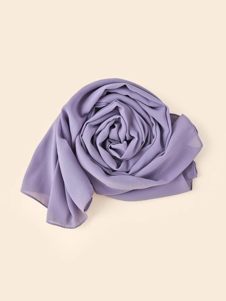 Dark Lavender Plain Chiffon Hijab - Divinity Collection
