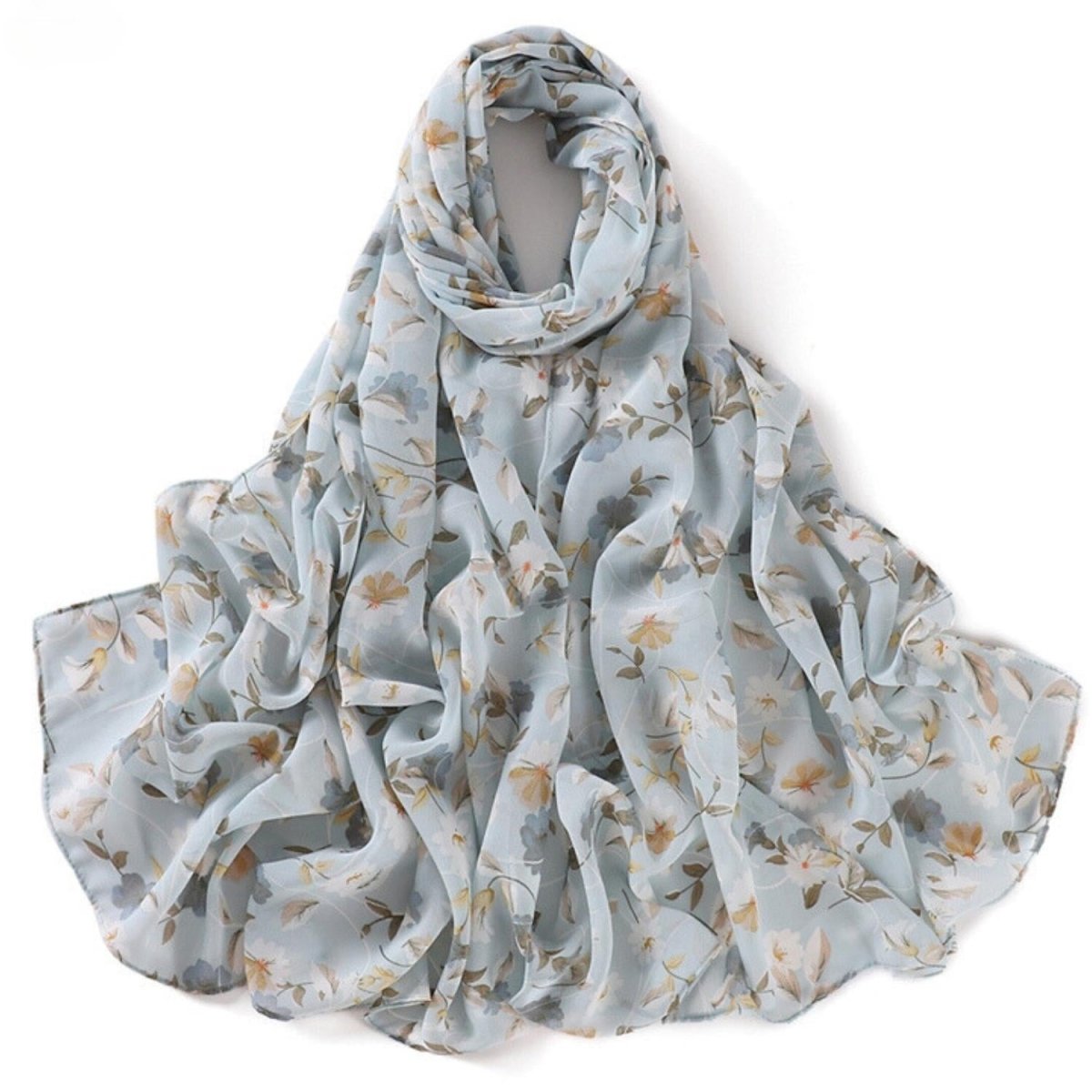 Light Blue Floral Hijab - Divinity Collection