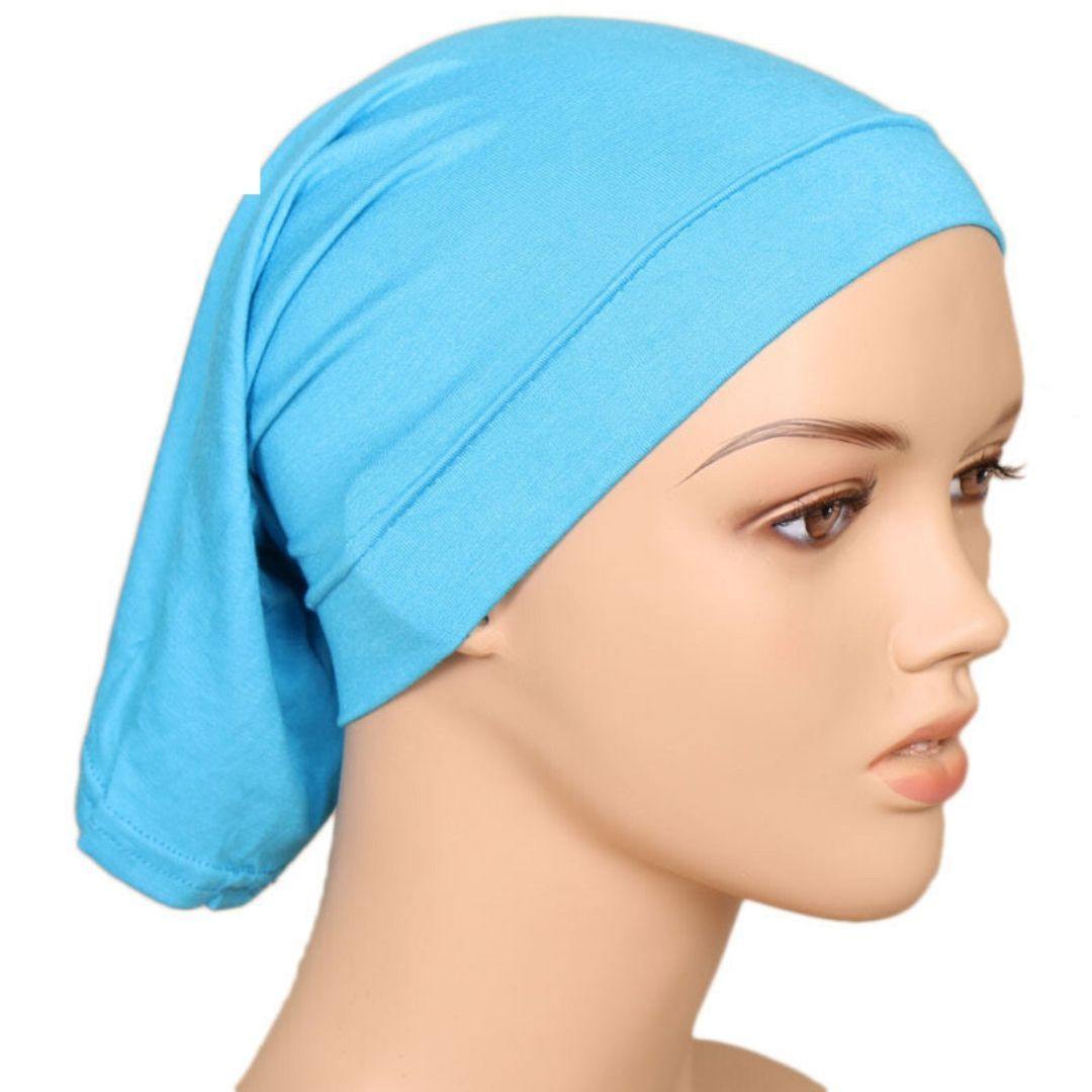 Lightweight Cotton Hijab Cap - Aqua - Divinity Collection