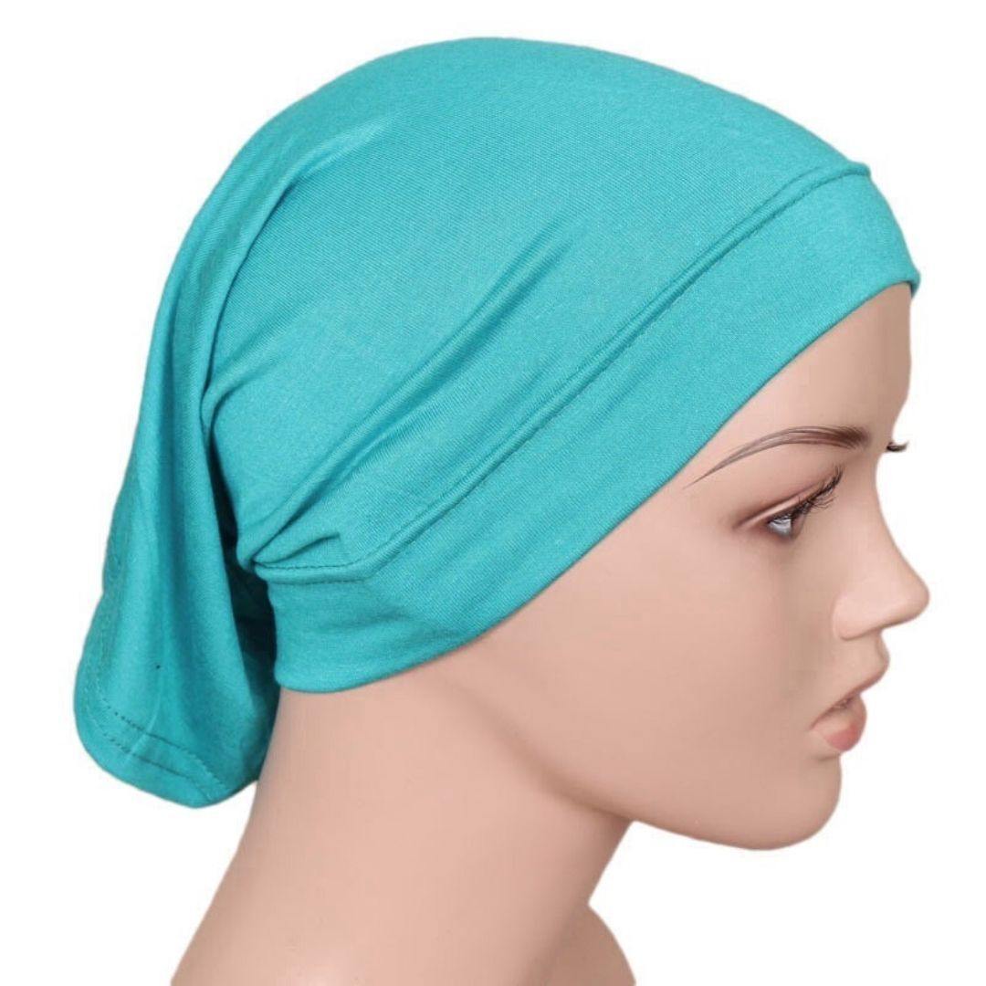 Lightweight Cotton Hijab Cap - Turquoise - Divinity Collection