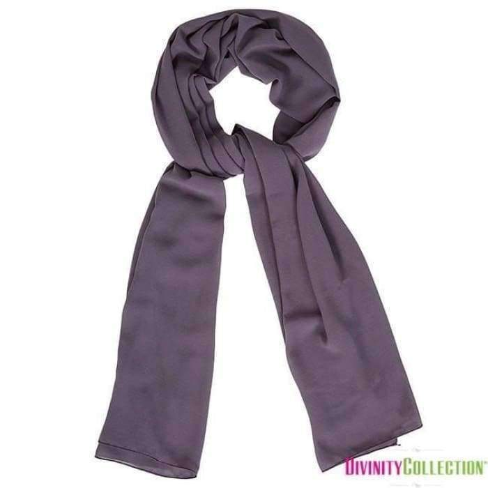 Plain Chiffon Eggplant Hijab - Divinity Collection