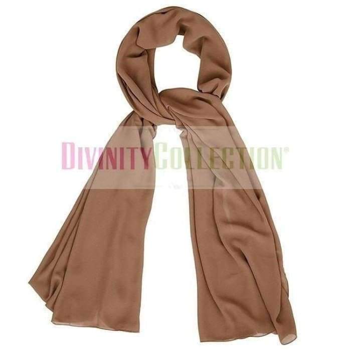 Plain Chiffon Light Brown Hijab - Divinity Collection