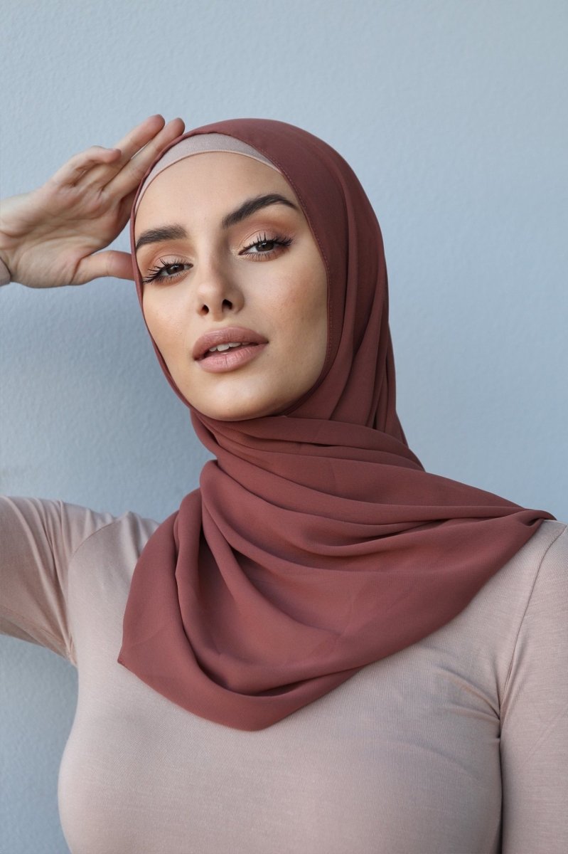 Plain Chiffon Rosey Pink Hijab - Divinity Collection