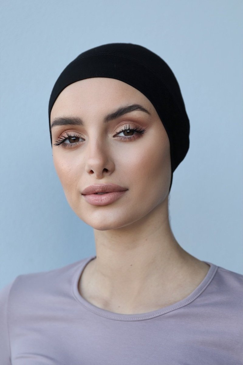 Premium Black Cotton Hijab Cap - Divinity Collection