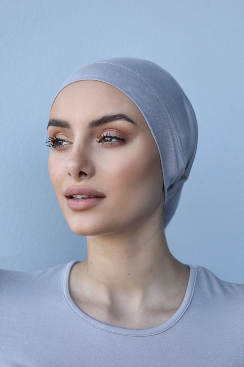 Premium Light Grey Cotton Hijab Cap - Divinity Collection